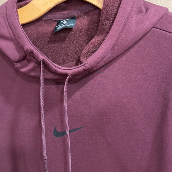 Nike Women's Center Swoosh Pullover Hoodie Sweatshirt Size Large Burgundy Maroon - Picture 2 of 12